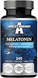 Melatonin 240 Vegane Tabletten - 1mg pro Portion - 480 Portionen in der Packung...
