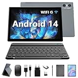 KADYBE Android 14 Tablet 10 Zoll, 64GB ROM (1TB TF),Tablet mit Tastatur Maus...