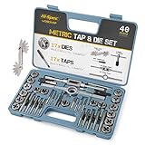 Hi-Spec 40-teiliges Gewindeschneider Set - Gewindebohrer und Schneideisen für...
