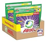 Ariel Waschmittel Pods All-in-1, 104 Waschladungen (2 x 52), Color Waschmittel