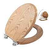 Angel Shield Toilettendeckel Holz WC-Sitz mit Absenkautomatik Quick-Release...