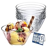 Crystalia Premium Dessertschalen Glas Set 6, 345ml, 100% BLEIFREIE Glasschalen,...