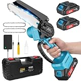 JINDUN Mini Kettensäge mit Akku, 21V 6 Zoll Mini Akku Kettensäge mit...