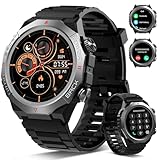 Militär Smartwatch Herren Damen, Smart Watch mitTelefonfunktion 1,39'...