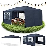 Juskys Partyzelt 3x6 m mit 6 abnehmbaren Seitenwänden & Dach - 18 m² - 12...