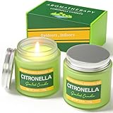 Citronella Kerze Outdoor | 20 Stunden Brenndauer | Duftkerze im Glas 2er Set |...