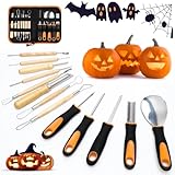Halloween Kürbis Schnitzset Profi Kürbis Schnitzen Werkzeug 13 Stück...
