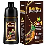 Haarfarbe Dunkelbraun Haarfärbeshampoo für Graues Haar, Sofort Haarfarben für...