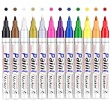 Permanent Marker Wasserfeste Stifte: 12 Farben Permanentmarker, Glasstifte und...