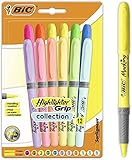 BIC Highlighter Grip Textmarker mit abgeschrägter Spitze, verstellbar, Farben...