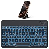 OMOTON Bluetooth Tastatur für iOS/Android/Windows mit Telefonhalter, iPad...