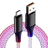 2M USB C Ladekabel Led, 3A Schnellladekabel RGB Helles USB A auf Typ C Kabel...
