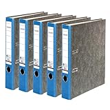 Original Falken 5er Pack Recycling-Ordner Wolkenmarmor. Made in Germany. 5 cm...