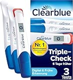 Clearblue Schwangerschaftstest Ultra Frühtest Kombipack Triple-Check, 3 Tests...