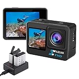 Xilecam Dual Screen Action Cam 1080P /WiFi wasserdichte Kamera, 4 x Zoom, 131...