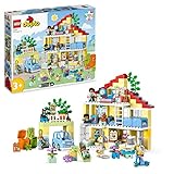 LEGO DUPLO 3-in-1-Familienhaus, Puppenhaus aus Bausteinen mit Push&Go Auto, 5...