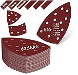 KSP-Tec│60 Stück Schleifpapier Dreieckschleifer + 12...
