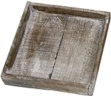 Holzteller Holztablett Tablett Wooden tray natural 20x20x4cm