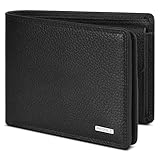 REDOLZ Herren Leder-Geldbörse Querformat mit Klappe | Geldbeutel Brieftasche...