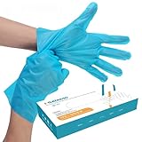Gedikum Blaue Einmalhandschuhe Einweg TPE puderfrei & latexfrei, Handschuhe...