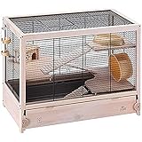 Ferplast Hamsterkäfig Holz, Nagerkäfig HAMSTERVILLE, Kleintierkäfig, 3 Etagen...