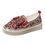 Fulidngzg Rollingsoft Schuhe Damen Elegante Flache Pailettenschuhe Glitzer...