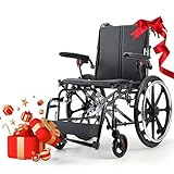 ByteTecpeak M4 Rollstuhl Faltbar Leicht mit Doppeltem Sitzpolster,...