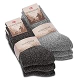 6 Paar Norweger Socken Herren Damen Wintersocken warme Wollsocken 20100 (43-46...