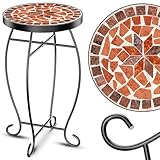 KESSER® Mosaiktisch Bistrotische Blumenhocker Rund 60 x 34 cm Metall Mosaik...