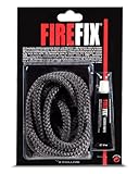 FIREFIX 2044 Keramikkordel ø 10mm, grau I 2m Ofendichtschnur für Kaminofen I...