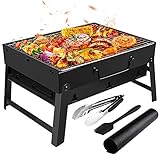 Gifort Portable Grill, BBQ Holzkohlegrill Tragbar Mini Grill mit Rostfreier...