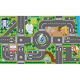 Kids Globe Spielteppich mit Straßen (leuchtende LED-Ampeln, Kinder-Teppich mit...