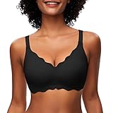 Jiuday Damen BH ohne Bügel Spitzen Soft BH Große Brüste Starker Halt Push Up...