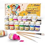 Textilfarbe Waschmaschinenfest Permanente Stoffmalfarben, Set aus 16 x 20ml...