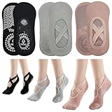 KEYRI 3 Paar Yoga Pilates Socke Rutschfeste Socken für Frauen Mädchen,...