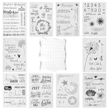 Behiruch Silikonstempel Set, 10 Bögen Stempelset mit Stempelblock 10x10 cm,...