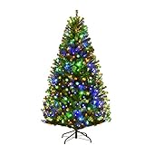 COSTWAY 120/150/180/210cm LED Künstlicher Weihnachtsbaum mit 11 Lichtmodi und 5...