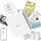 Nelko Mini Drucker PM230 Aufkleber Drucker Fotodrucker mit 3 Rollen Etiketten...