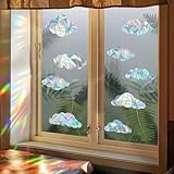 GORGECRAFT 8 Stück Rainbow Window Clings 3D Dekorative Fensterfolie Groß...