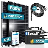 SUNNIVA 850W Balkonkraftwerk 800W komplett Steckdose - TSUN 800W Wechselrichter...