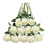 Tifuly 12 PCS Künstliche Rosen, 19,68 '' Single Long Stem Fake Rose Seide Braut...