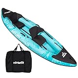 VirtuFit Kajak 335 Aufblasbar – 2 Personen + Option für 3. Sitz – inkl.2...