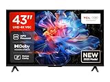 TCL 43V6C 43 Zoll Direct LED TV, 4K HDR Fernseher, Smart TV mithilfe von Google...