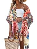 Breezy Lane Damen Kimono Bikini Cover Up Strickjacke Sommer Blumenmuster...