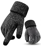 Winter Handschuhe Strickhandschuhe Herren - Touchscreen Wollhandschuhe für...