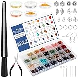 Knpwer 1600 Stck+Edelstein Kristall Perle Schmuck Machen Kit, 28 Farben...