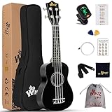 Winzz Sopran Ukulele Starter Kit für Anfänger mit Tasche, Clip-On Tuner,...