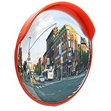 Wiltec Verkehrsspiegel 60 cm konvex mit Schutzhaube, runder Sicherheitsspiegel...