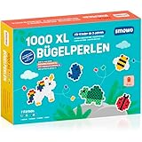 Smowo® Große 10mm Bügelperlen 1000 Stück für Kinder ab 3 Jahren - 7 bunte...