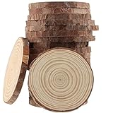 YIXNSW 20 Stücke Baumstamm Scheiben mit Rinde Runde Naturholz Baumscheiben...